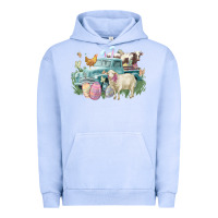 Pigment Grape Ice Easter truck farm animals Easter Day Urban Hoodie - HowdyJamesFarm