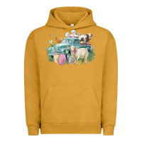 Pigment Peanut Butter Easter truck farm animals Easter Day Urban Hoodie - HowdyJamesFarm