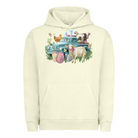 Pigment Pistachio Easter truck farm animals Easter Day Urban Hoodie - HowdyJamesFarm