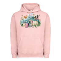 Pigment Salmon Easter truck farm animals Easter Day Urban Hoodie - HowdyJamesFarm