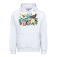 White Easter truck farm animals Easter Day Urban Hoodie - HowdyJamesFarm