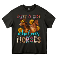 Asphalt just a girl who loves horses Heavy Core Tee - Zillion Design Studio