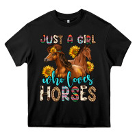 Black just a girl who loves horses Heavy Core Tee - Zillion Design Studio