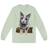 Matcha Russian Blue Cat Face Long Sleeve Tee - LillyAllenDesigns
