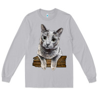 Moon Dust Russian Blue Cat Face Long Sleeve Tee - LillyAllenDesigns