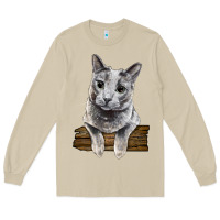Mushroom Russian Blue Cat Face Long Sleeve Tee - LillyAllenDesigns
