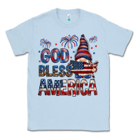 Dusty Blue god bless america Classic Tee - NancyCooperArtShop