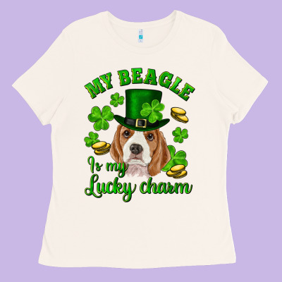 Ladies Tee st.patrick's day my beagle is my lucky charm