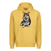 Antique Gold alaskan husky with bandeau Premium Hoodie - texasbilliewilder