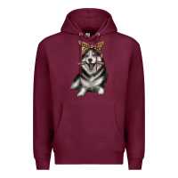Burgundy alaskan husky with bandeau Premium Hoodie - texasbilliewilder
