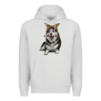 Dove Grey alaskan husky with bandeau Premium Hoodie - texasbilliewilder