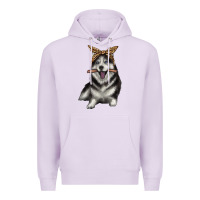 Lilac alaskan husky with bandeau Premium Hoodie - texasbilliewilder