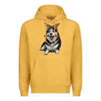 Mustard alaskan husky with bandeau Premium Hoodie - texasbilliewilder