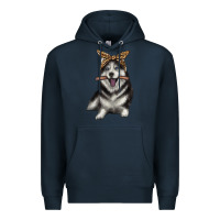 Navy alaskan husky with bandeau Premium Hoodie - texasbilliewilder