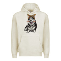 Oatmeal Heather alaskan husky with bandeau Premium Hoodie - texasbilliewilder