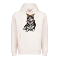 Pale Pink alaskan husky with bandeau Premium Hoodie - texasbilliewilder