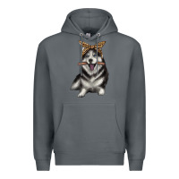 Rock alaskan husky with bandeau Premium Hoodie - texasbilliewilder