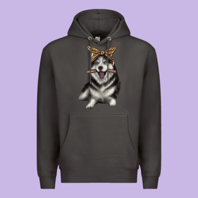 Alaskan Husky With Bandeau Premium Hoodie Designed By Texasbilliewilder