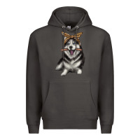 Smoke alaskan husky with bandeau Premium Hoodie - texasbilliewilder