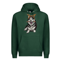 Sports Green alaskan husky with bandeau Premium Hoodie - texasbilliewilder