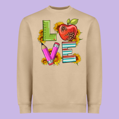 Love With Pen And  Serape Leopard Heavyweight Sweatshirt Designed By Artiststas