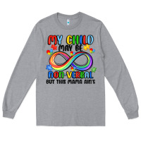 Heather Grey my child may be non verbal but this mama ain's Long Sleeve Tee - JahusDesignShop