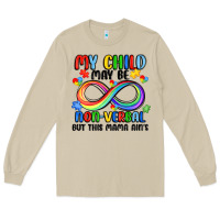 Mushroom my child may be non verbal but this mama ain's Long Sleeve Tee - JahusDesignShop