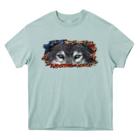 Arona wolf eyes american flag Heavy Core Tee - RanaPortraitStore