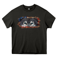 Asphalt wolf eyes american flag Heavy Core Tee - RanaPortraitStore