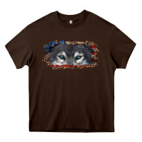 Chocolate Brown wolf eyes american flag Heavy Core Tee - RanaPortraitStore