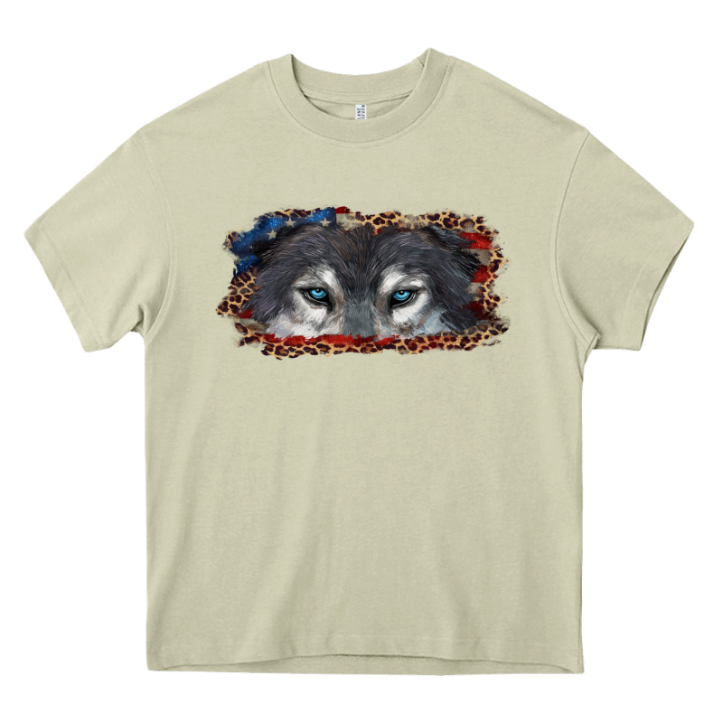 Wolf Eyes American Flag Heavy Core Tee by RanaPortraitStore | Teevron