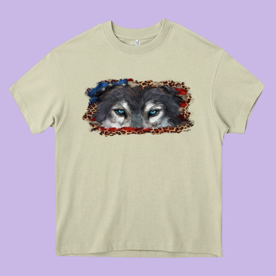 Wolf Eyes American Flag Heavy Core Tee Designed By Ranaportraitstore