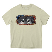 Mossy wolf eyes american flag Heavy Core Tee - RanaPortraitStore