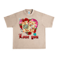 French Oak love you playing cards roses and pearls Urban Heavy Tee - AdoDesignShop
