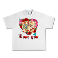 Lunar Rock love you playing cards roses and pearls Urban Heavy Tee - AdoDesignShop