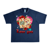 Navy love you playing cards roses and pearls Urban Heavy Tee - AdoDesignShop