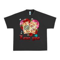 Pigment Black love you playing cards roses and pearls Urban Heavy Tee - AdoDesignShop