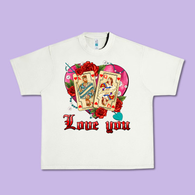 Love You Playing Cards Roses And Pearls Urban Heavy Tee Designed By Adodesignshop