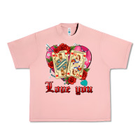 Salmon love you playing cards roses and pearls Urban Heavy Tee - AdoDesignShop