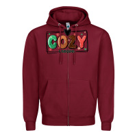 Burgundy cozy season Zipper Hoodie - MaliasSmallBusiness