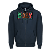 Navy cozy season Zipper Hoodie - MaliasSmallBusiness