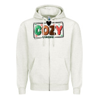 Oatmeal Heather cozy season Zipper Hoodie - MaliasSmallBusiness