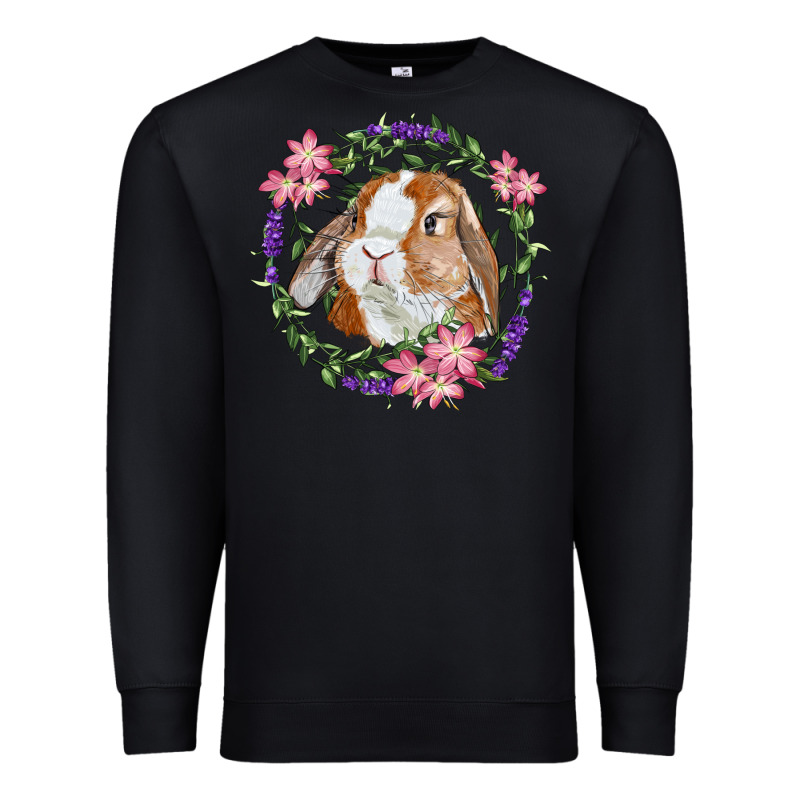 Bunny Face With Floral Wreath Premium Sweatshirt by RanaPortraitStore | Teevron