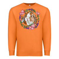 Carrot Bunny Face With Floral Wreath Premium Sweatshirt - RanaPortraitStore