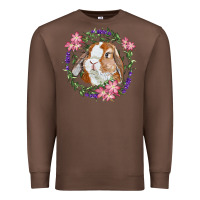 Chestnut Bunny Face With Floral Wreath Premium Sweatshirt - RanaPortraitStore