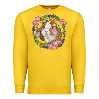 Lemon Bunny Face With Floral Wreath Premium Sweatshirt - RanaPortraitStore