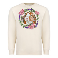 Sandshell Bunny Face With Floral Wreath Premium Sweatshirt - RanaPortraitStore