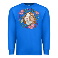 True Royal Bunny Face With Floral Wreath Premium Sweatshirt - RanaPortraitStore
