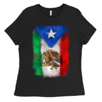 Black mexico and puerto rico flag Ladies Tee - Zillion Design Studio