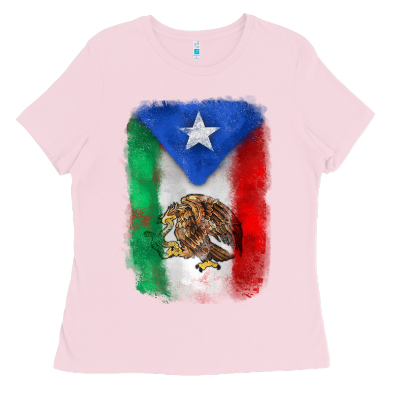 Mexico And Puerto Rico Flag Ladies Tee by Zillion Design Studio | Teevron